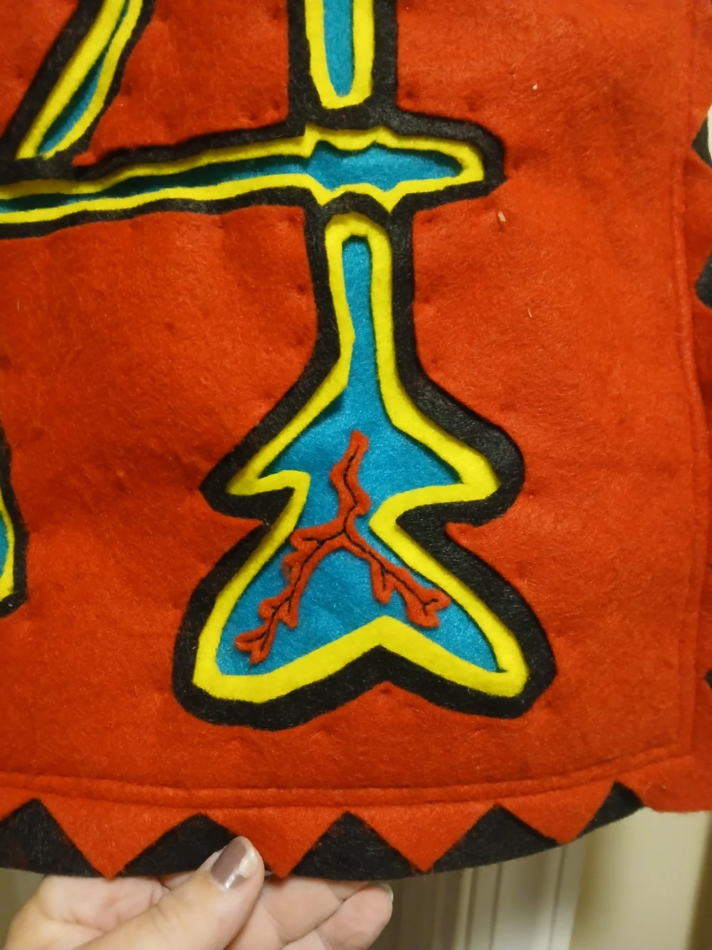 Handmade Red Bird Wall Hanging Tapestry - Unbranded Artisan Felt Art